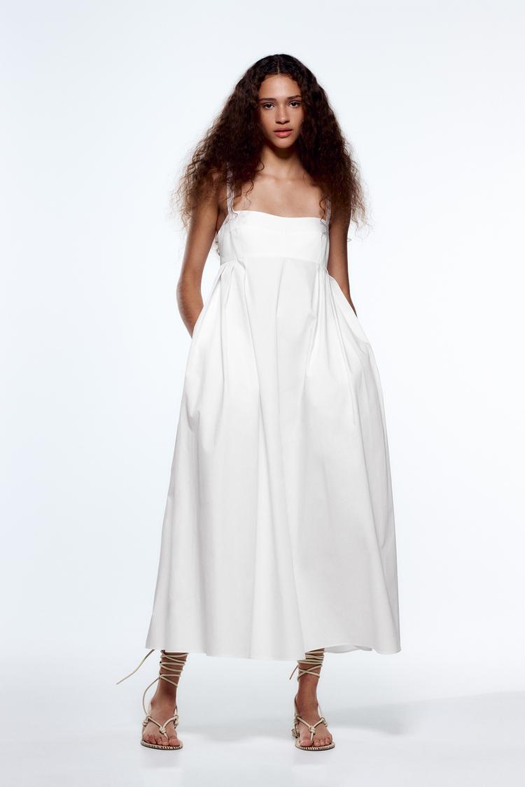VOLUMINOUS MIDI DRESS White ZARA Spain